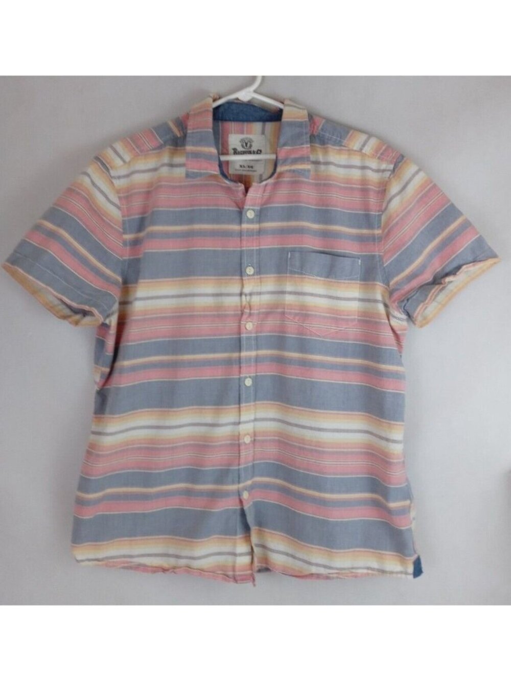 Vintage Roebuck & Co. Men's Colorful Striped Casual Shirt Size XL 100% Cotton